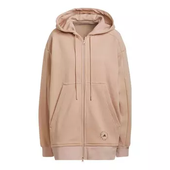Толстовка by stella mccartney logo print zip-up hoodie 'beige' Adidas, бежевый