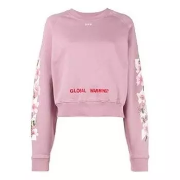 Толстовка c o virgil abloh fw cherry blossom crop cotton sweatshirt Off-White, розовый