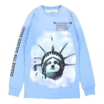 Толстовка c o virgil abloh liberty crew neck sweater Off-White, голубой