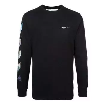 Толстовка c/o virgil abloh men's black diag arrows long sleeve t-shirt Off-White, черный