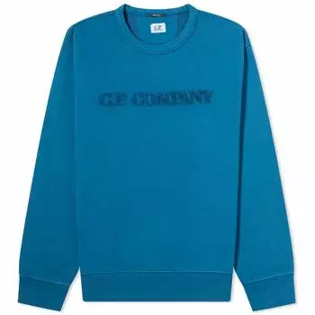 Толстовка C.P. Company Cotton Diagonal Fleece Logo Sweatshirt, цвет Ink Blue