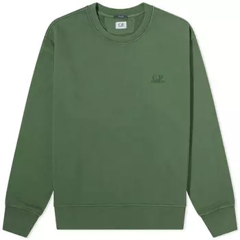 Толстовка C.P. Company Cotton Diagonal Fleece Logo Sweatshirt, цвет Duck Green