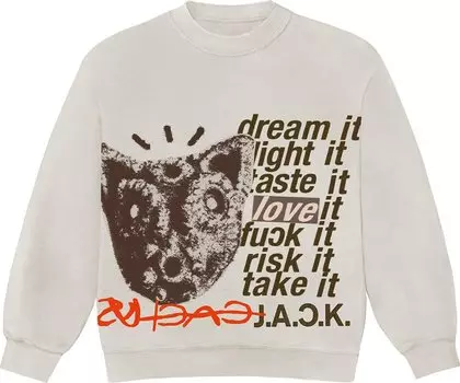 Толстовка Cactus Jack by Travis Scott D.L.T.L.F.R.T. Crewneck 'Off White', кремовый