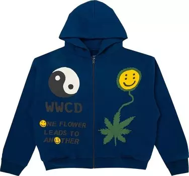 Толстовка Cactus Plant Flea Market Earth First Zip Hooded Sweatshirt 'Blue', синий