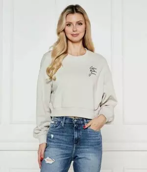 Толстовка Calvin Klein Jeans Cropped Fit, бежевый