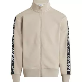 Толстовка Calvin Klein Jeans Cut Off Logo Tape Hwk Full Zip, бежевый