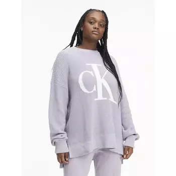 Толстовка Calvin Klein Jeans Intarsia Loose, фиолетовый