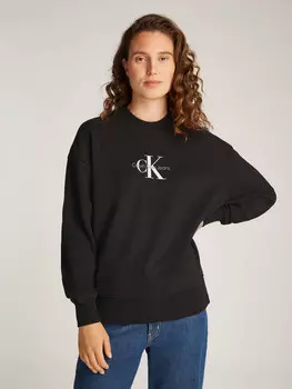 Толстовка CALVIN KLEIN JEANS Loose fit, черный