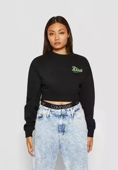 Толстовка Calvin Klein Jeans MOTION LOGO CREW NECK, черный