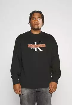 Толстовка Calvin Klein Jeans Plus MONOLOGUE STENCIL CREW NECK, черный