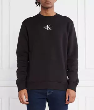 Толстовка Calvin Klein Jeans с круглым вырезом и надписью, черный