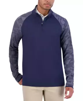 Толстовка Camo Jacquard Sleeve Quarter Zip Ben Sherman, синий