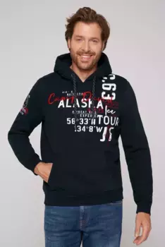 Толстовка CAMP DAVID с капюшоном и аппликациями в виде лейблов, цвет Frozen Navy