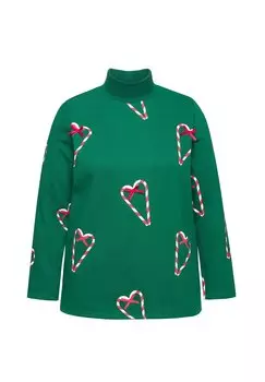 Толстовка CANDY CANE GRAPHIC Ulla Popken, зеленый