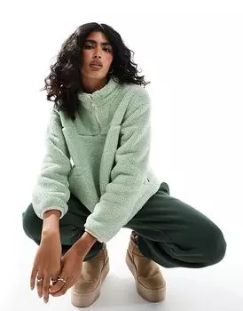 Толстовка Canyon Sherpa Borg с застежкой-молнией на половину длины зеленого цвета Levi's