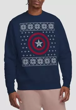 Толстовка CAPTAIN AMERICA SHIELD CHRISTMAS Marvel, темно-синий
