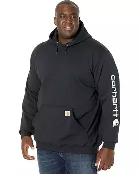 Толстовка Carhartt Big & Tall Midweight Signature Sleeve Logo Hooded, черный