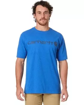 Толстовка Carhartt Loose Fit Heavyweight Short-Sleeve Logo Graphic T-Shirt, цвет Beacon Blue Heather