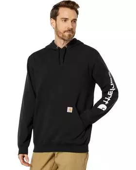 Толстовка Carhartt Midweight Signature Sleeve Logo Hooded, черный