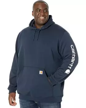 Толстовка Carhartt Midweight Signature Sleeve Logo Hooded Sweatshirt, цвет New Navy