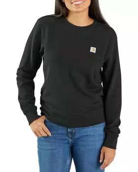 Толстовка Carhartt Relaxed Fit Midweight French Terry Crew Neck, черный