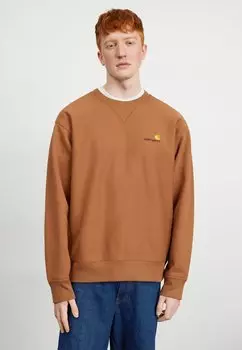 Толстовка Carhartt WIP AMERICAN SCRIPT, цвет hamilton brown