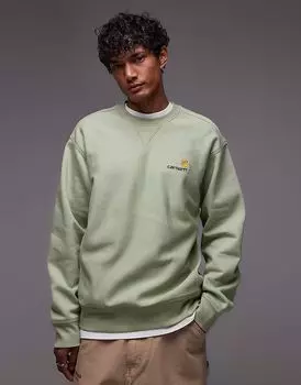 Толстовка Carhartt WIP American script цвета лайм