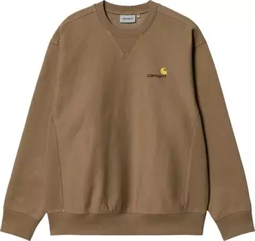 Толстовка Carhartt WIP American Script Sweatshirt 'Buffalo', коричневый