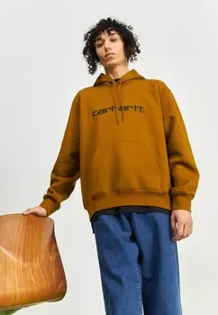 Толстовка Carhartt WIP С КАПЮШОНОМ, цвет deep brown/black