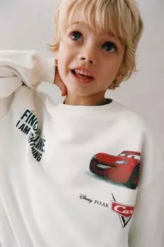 Толстовка cars lightning mcqueen disney ZARA, экрю