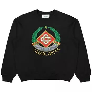 Толстовка Casablanca Casa Crest Embroidered Sweatshirt Black, черный