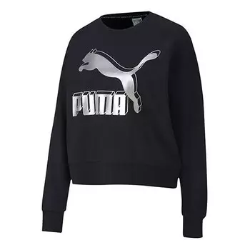 Толстовка casual printing round neck black Puma, черный