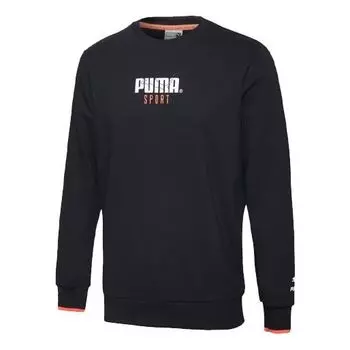 Толстовка casual round neck pullover black Puma, черный