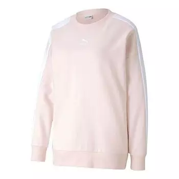 Толстовка casual sports colorblock round neck pullover pink red Puma, розовый