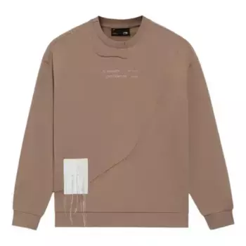 Толстовка cf sports living series алфавит вышитый свободный круглый ворот свитер Li-Ning, коричневый