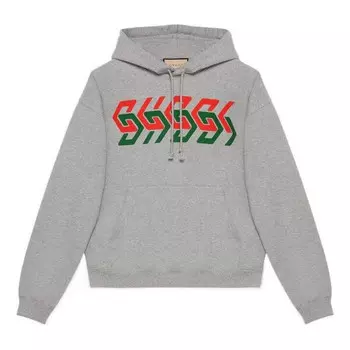 Толстовка chain print hooded sweatshirt 'grey' Gucci, серый