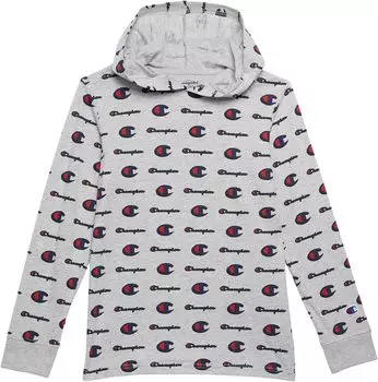 Толстовка Champion All Over Print Hooded Long Sleeve Tee, цвет Oxford Heather