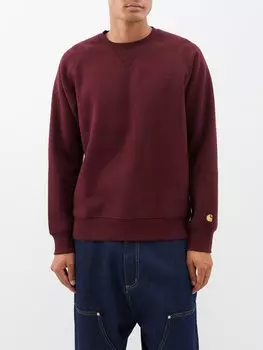 Толстовка chase из смесового хлопка Carhartt WIP, бургундия