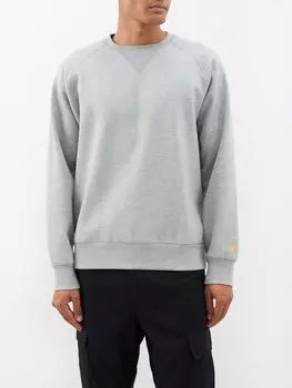 Толстовка chase из смесового хлопка Carhartt WIP, серый