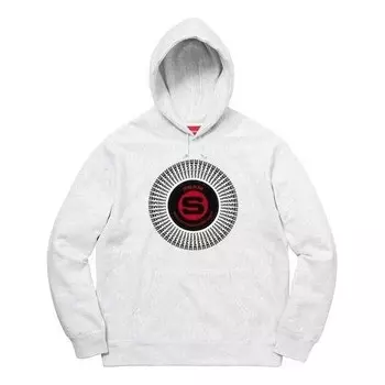 Толстовка chenille appliqu hooded sweatshirt 'white black red' Supreme, белый