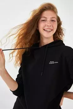 Толстовка - Черный - Классический крой LC Waikiki, черный