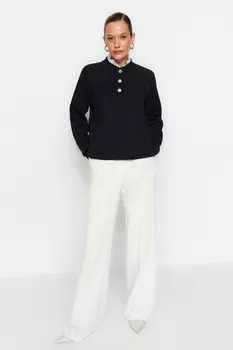 Толстовка - Черный - Классический крой Trendyol, черный