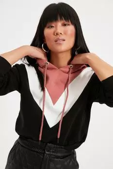 Толстовка - Черный - Классический крой Trendyol, черный