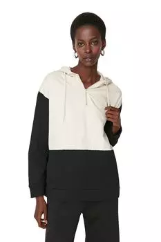 Толстовка - Черный - Свободный крой Trendyol, черный