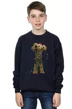 Толстовка Chewbacca с рождественскими огнями Star Wars, темно-синий