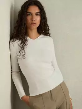 Толстовка chloe из богатой шерсти в рубчик Reiss, кремовый