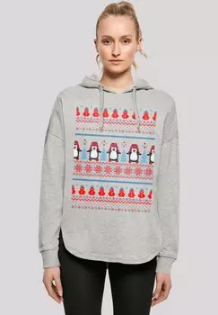 Толстовка CHRISTMAS PINGUIN - Hoodie F4NT4STIC, серый