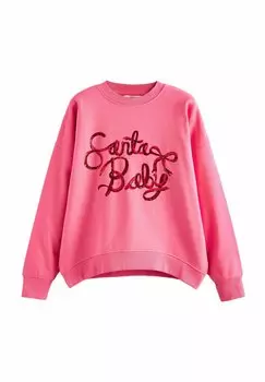 Толстовка CHRISTMAS SANTA BOW GRAPHIC CREW NECK Next, розовый