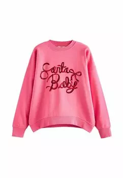 Толстовка CHRISTMAS SANTA GRAPHIC CREW NECK PETITE Next, розовый