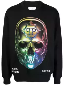 Толстовка Chrome с принтом Skull Philipp Plein, черный